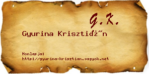 Gyurina Krisztián névjegykártya